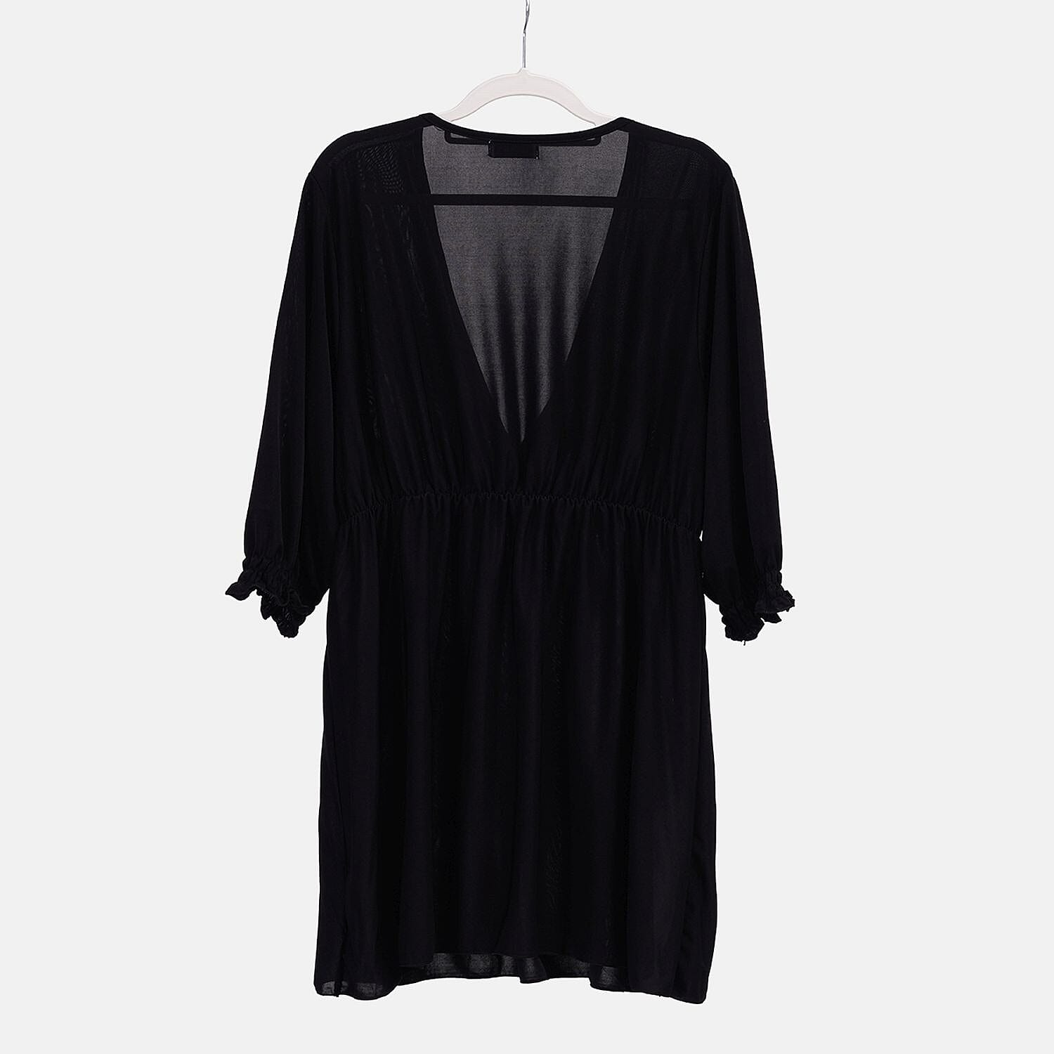TAMSY Smocked Waist V Neck Top (One Size,8-18) - Black TAMSY Smocked Waist V Neck Top (One Size,8-18) - Black