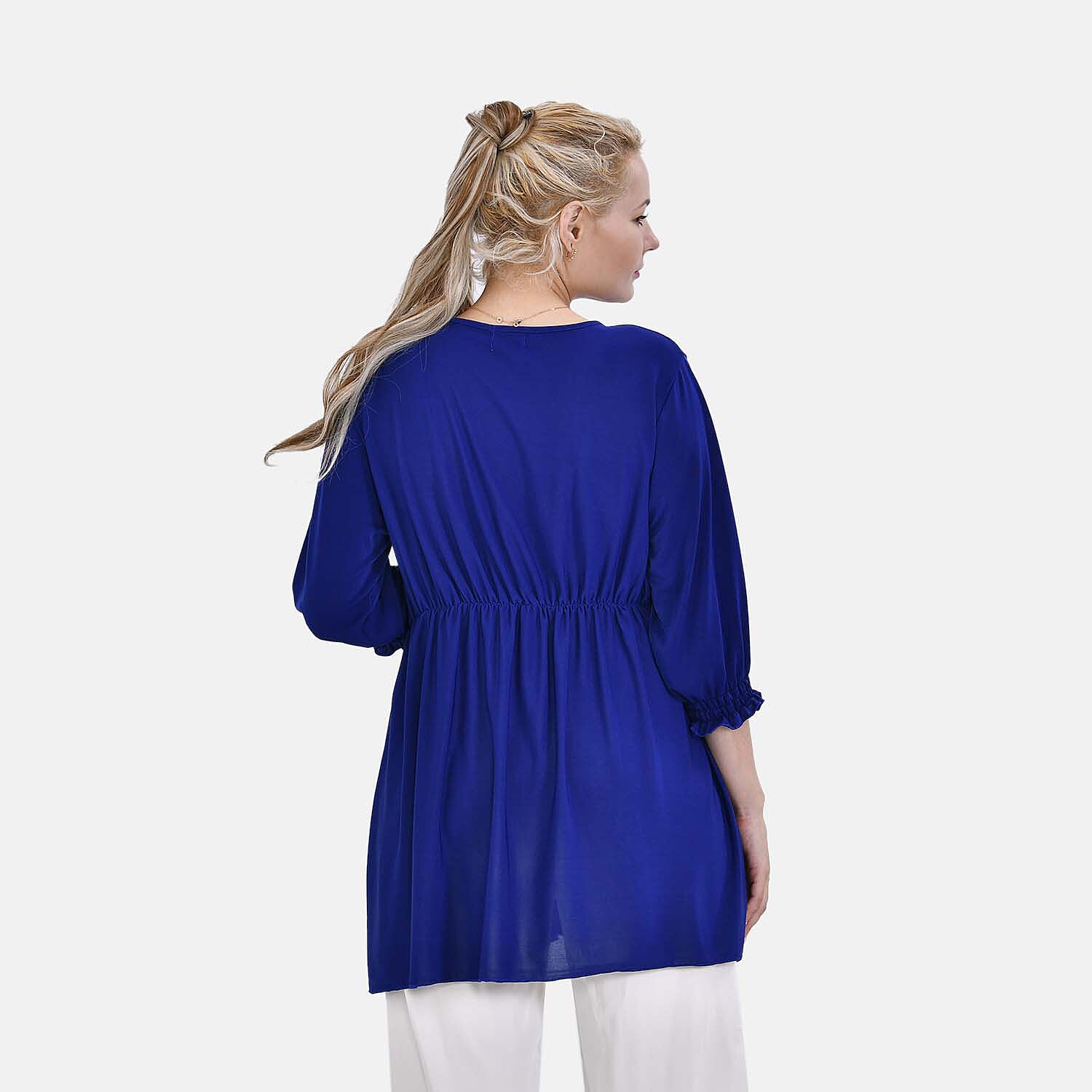 Tamsy Black Boat Neck Knit Drape Stripe Top