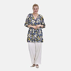 Tamsy Black Boat Neck Knit Drape Stripe Top