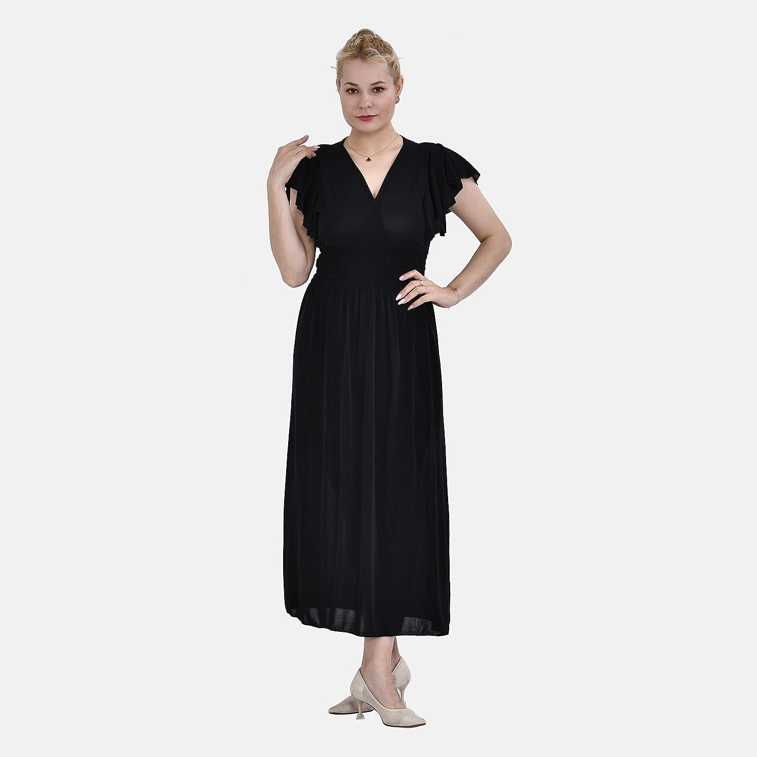 Tamsy-Polyester-Solid-Dress-Size-125x1-cm-Black-Black