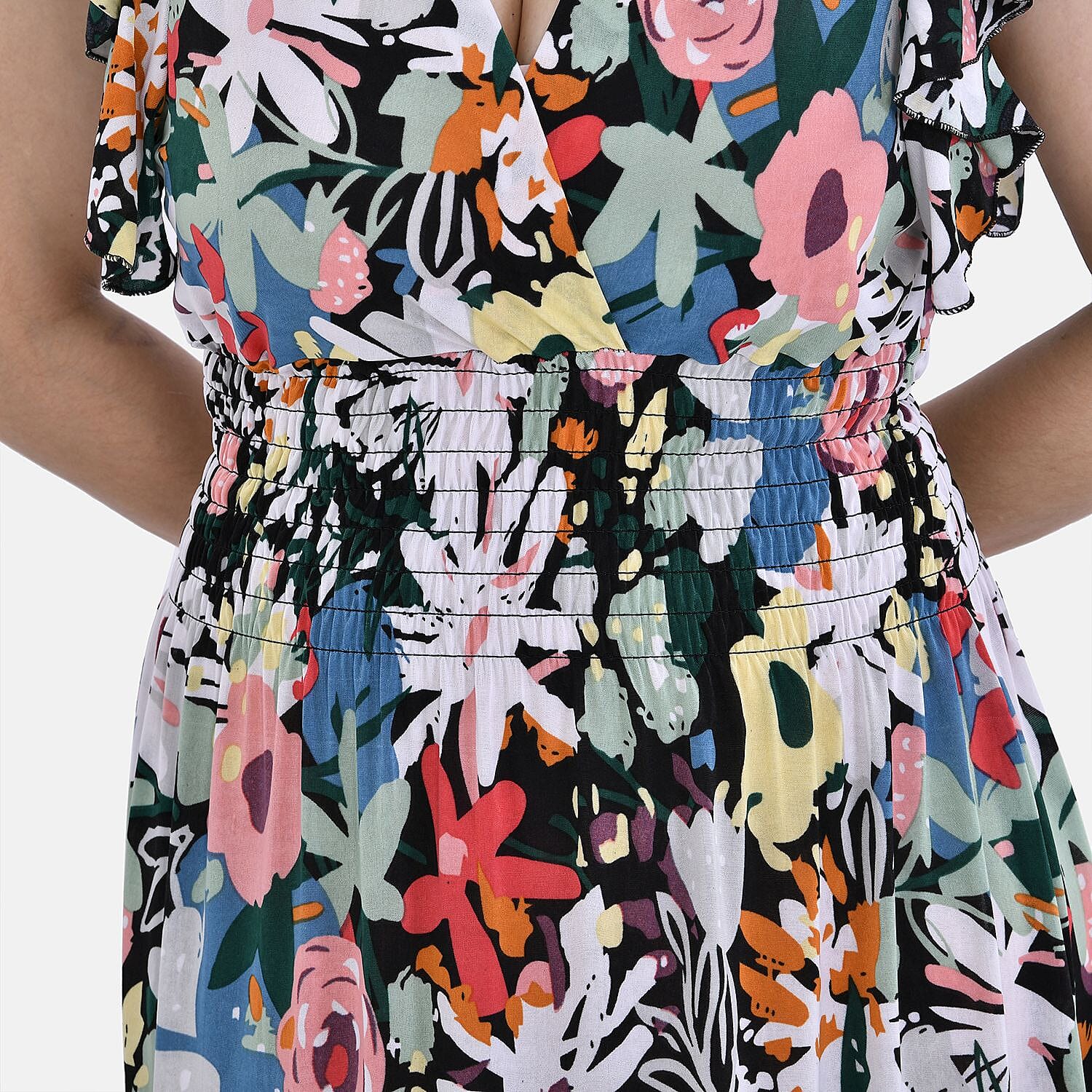 Tamsy Polyester Solid Dress - Black