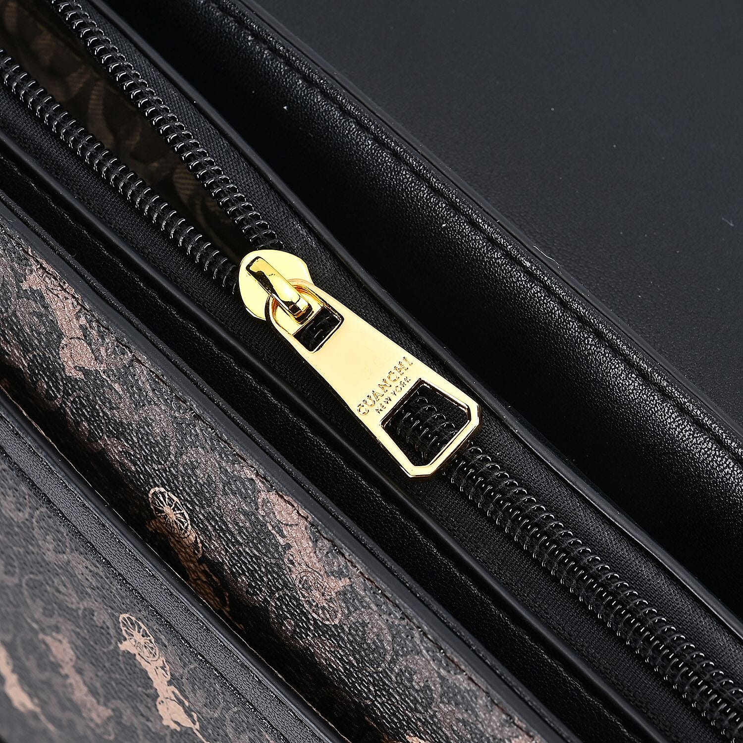 Guanchi PVC Patterned Crossbody Bag (Size 25x9x17 cm) - Dark Coffee - Brown