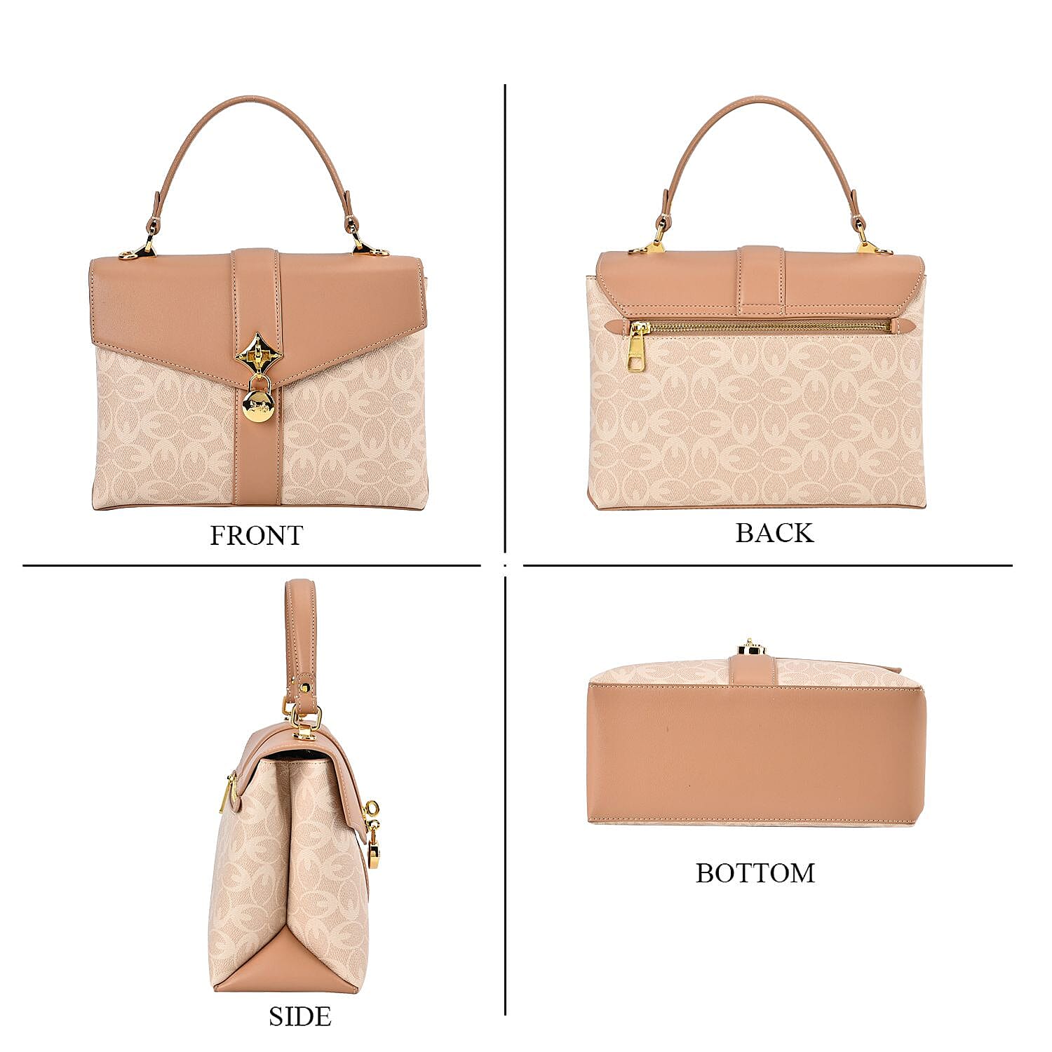 GUANCHI Crossbody Bag with Handle Drop - Off White & Apricot