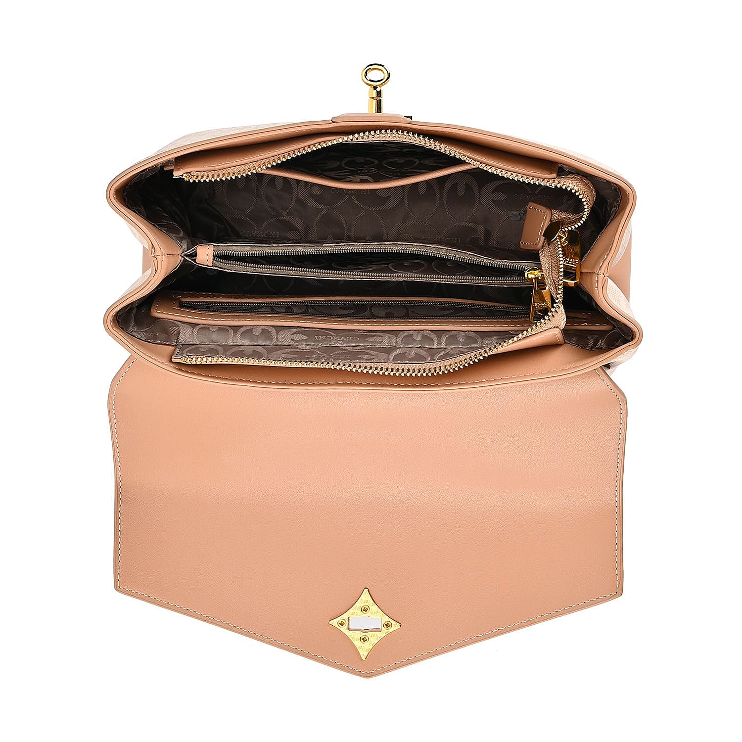 GUANCHI Crossbody Bag with Handle Drop - Off White & Apricot