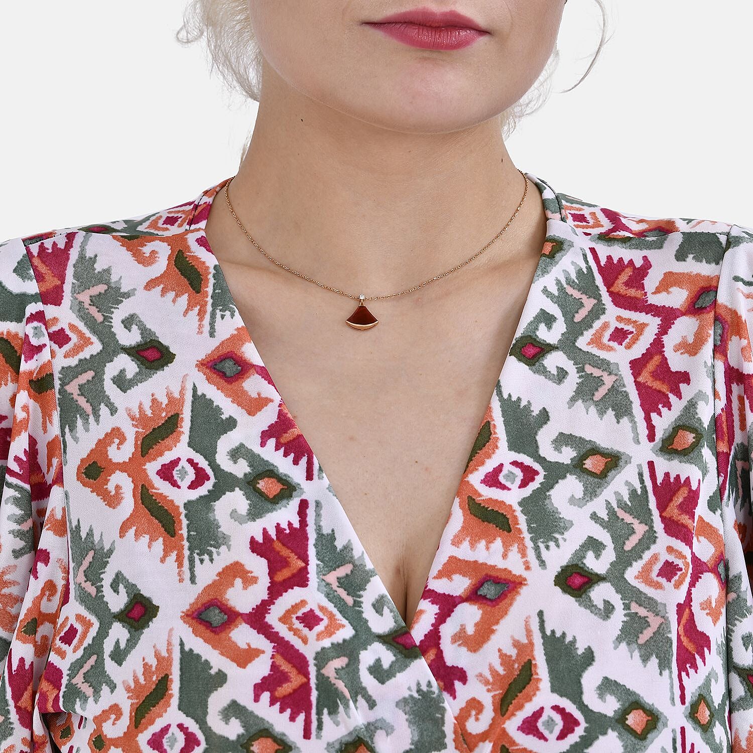 TAMSY Flutter Sleeve Smocked Rose Printed Midi Dress - Blue