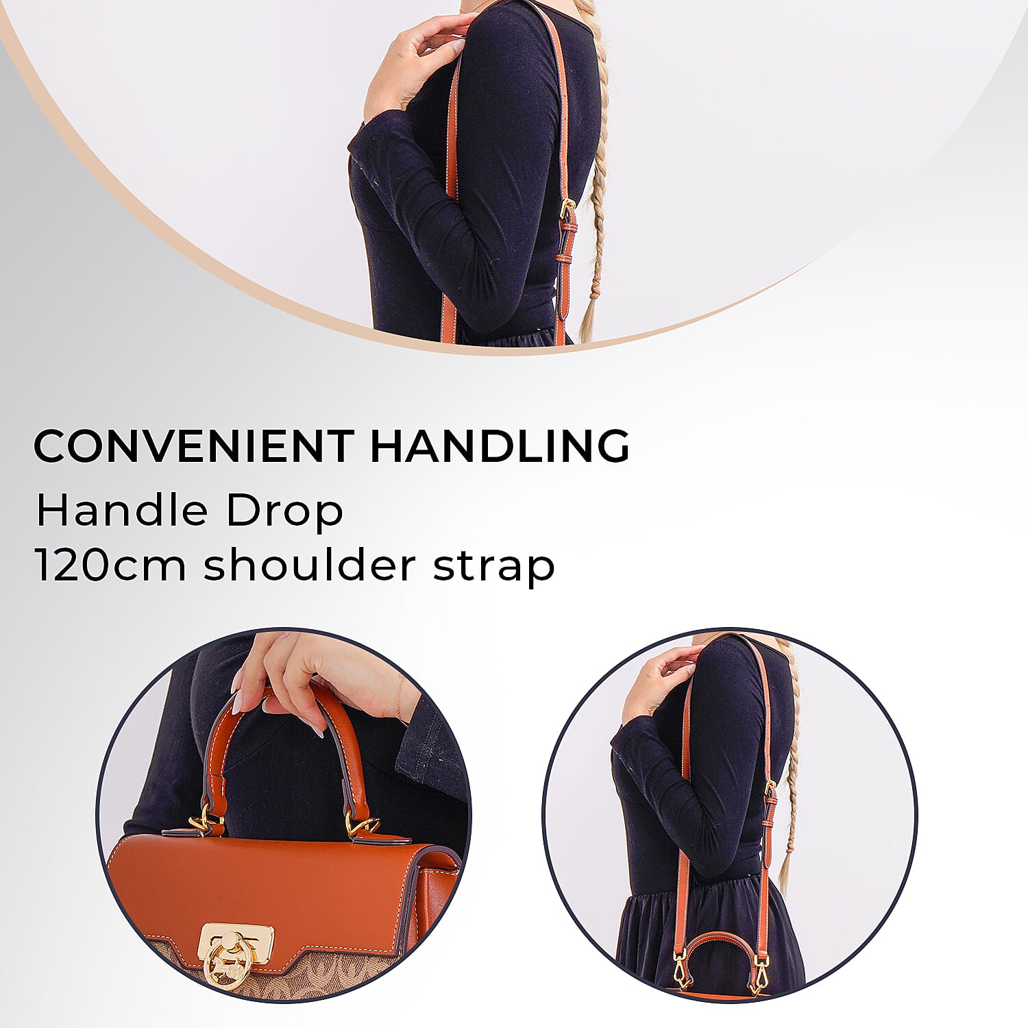 GUANCHI Crossbody Bag with Handle Drop - Brown