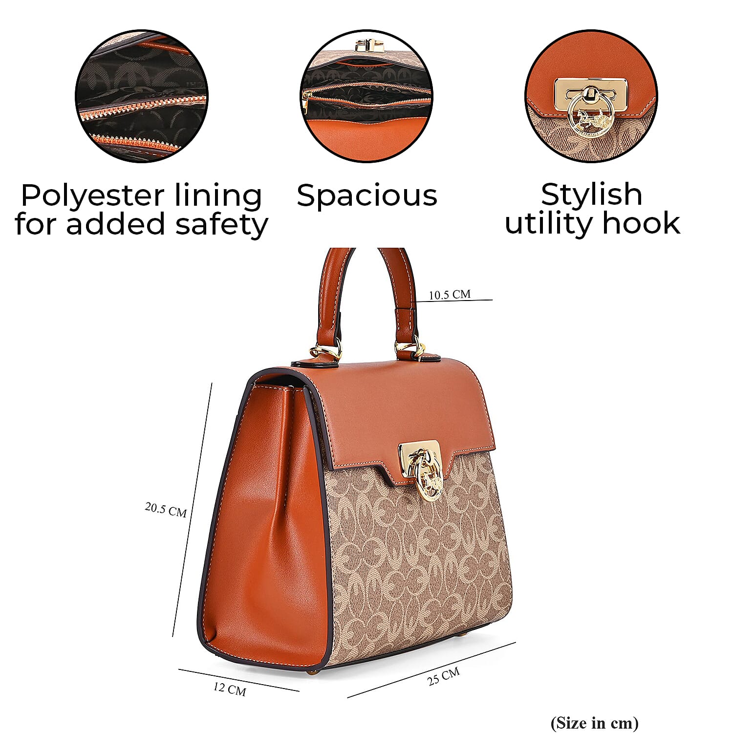 GUANCHI Crossbody Bag with Handle Drop - Brown