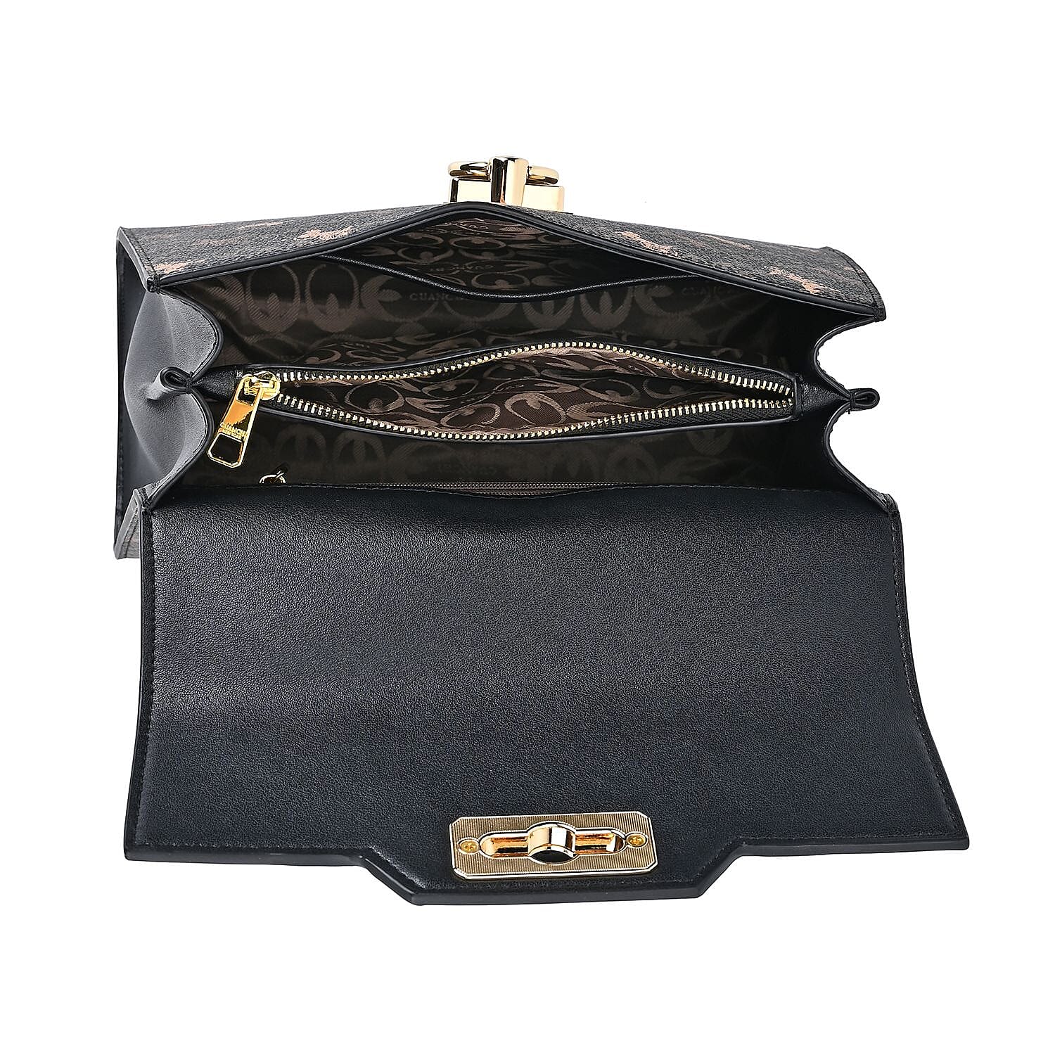 GUANCHI Crossbody Bag with Handle Drop - Dark Coffee - Black