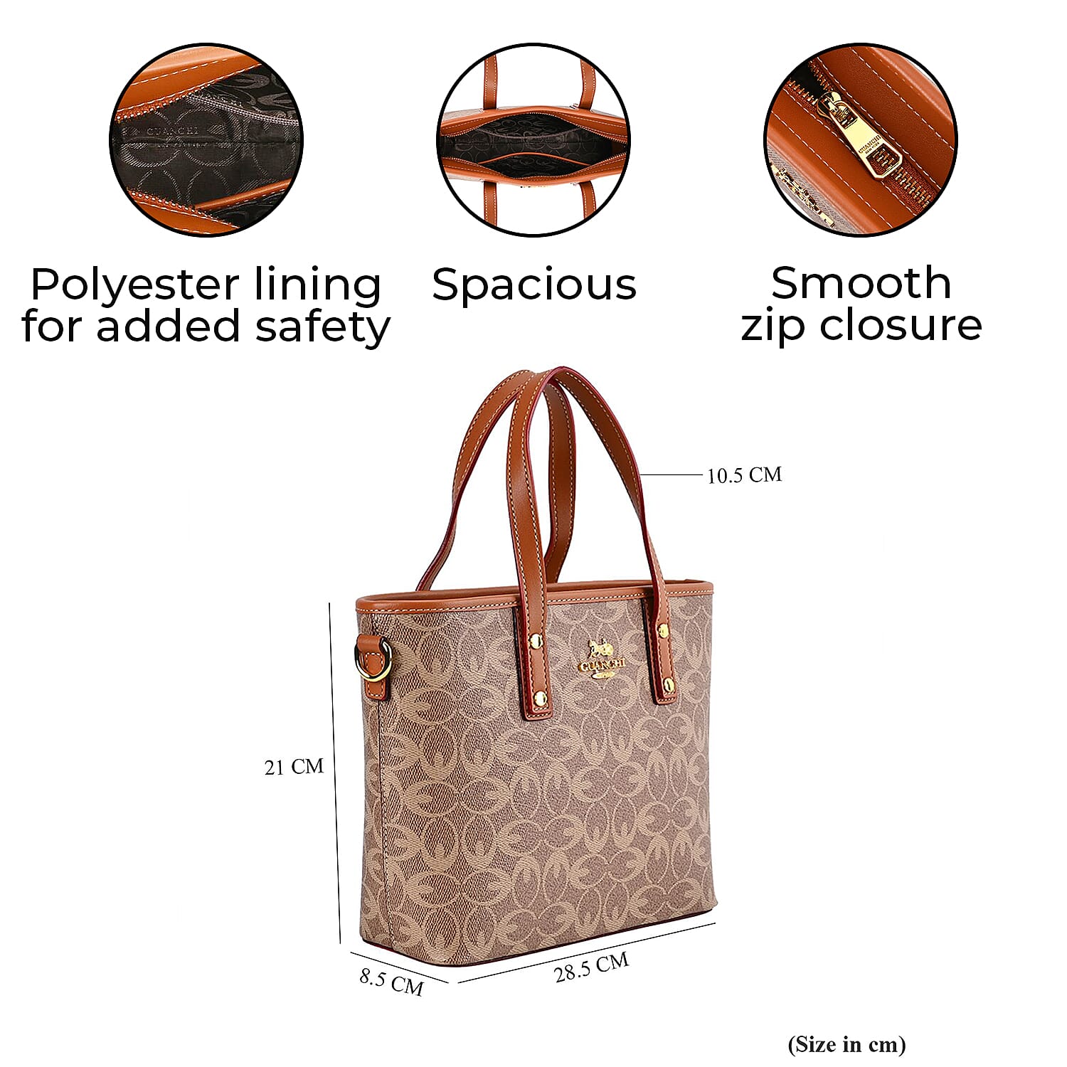GUANCHI Crossbody Bag with Handle Drop & Shoulder Strap - Brown