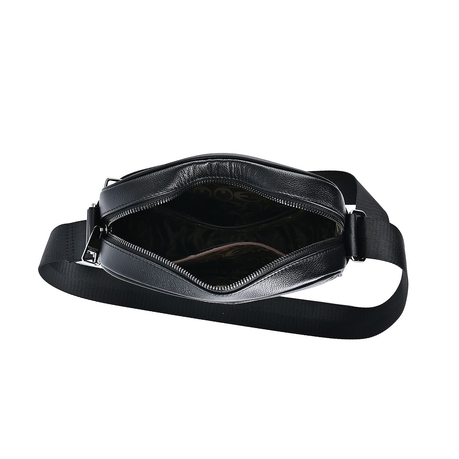 GUANCHI Oval Crossbody Bag with Shoulder Strap - Grey & Black