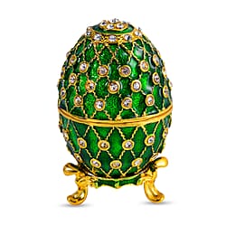 Easter Special - Austrian Crystal Trinket Box with Yellow Enamelling & Tripod Stand