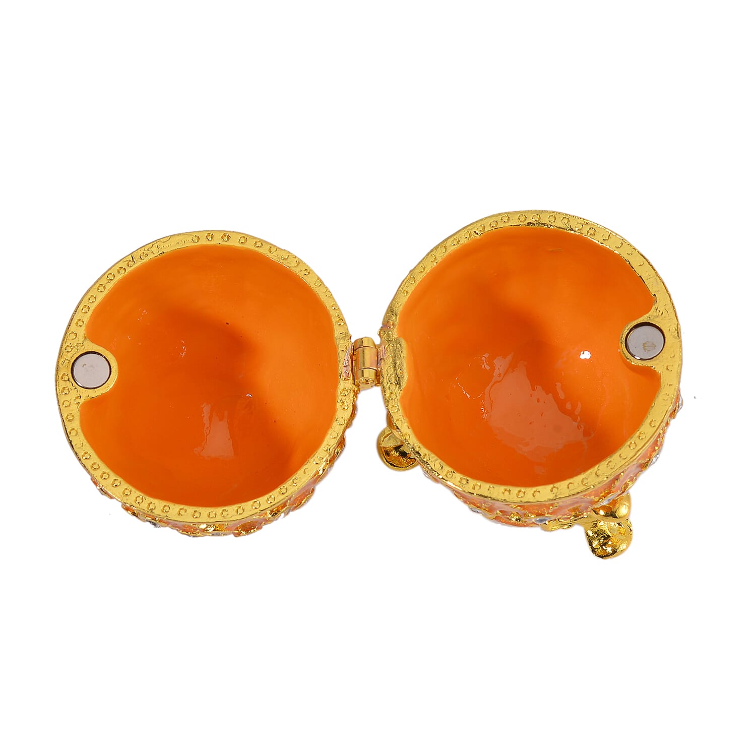 Easter Special - Austrian Crystal Trinket Box with Yellow Enamelling & Tripod Stand