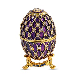 Easter Special - Austrian Crystal Trinket Box with Yellow Enamelling & Tripod Stand