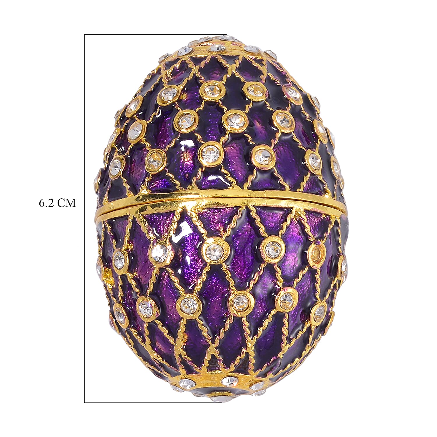 Easter Special - Austrian Crystal Trinket Box with Purple Enamelling & Tripod Stand