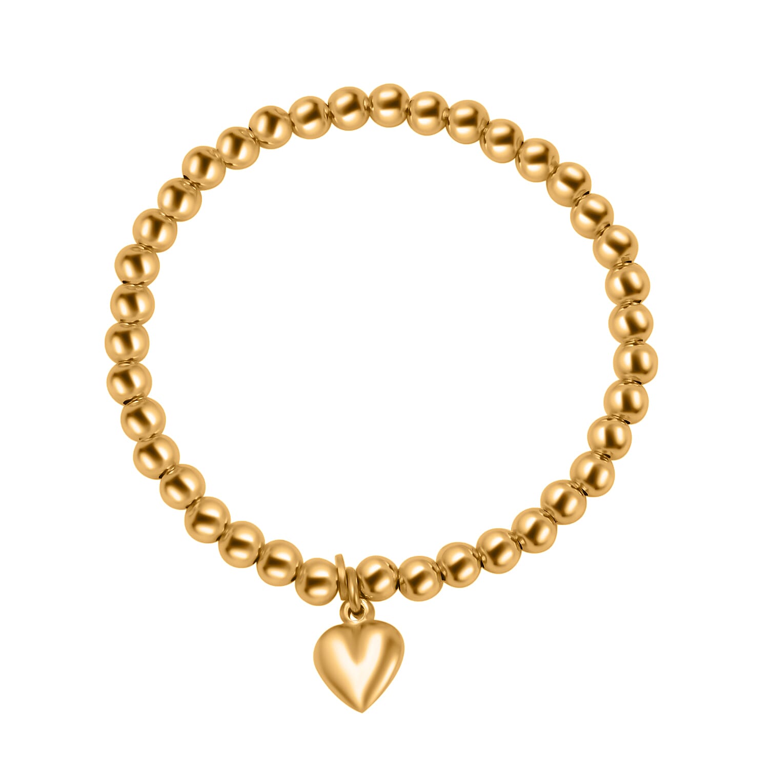 Designer Inspired - Yellow Gold Sterling Silver Baby Bangle Heart Bracelet