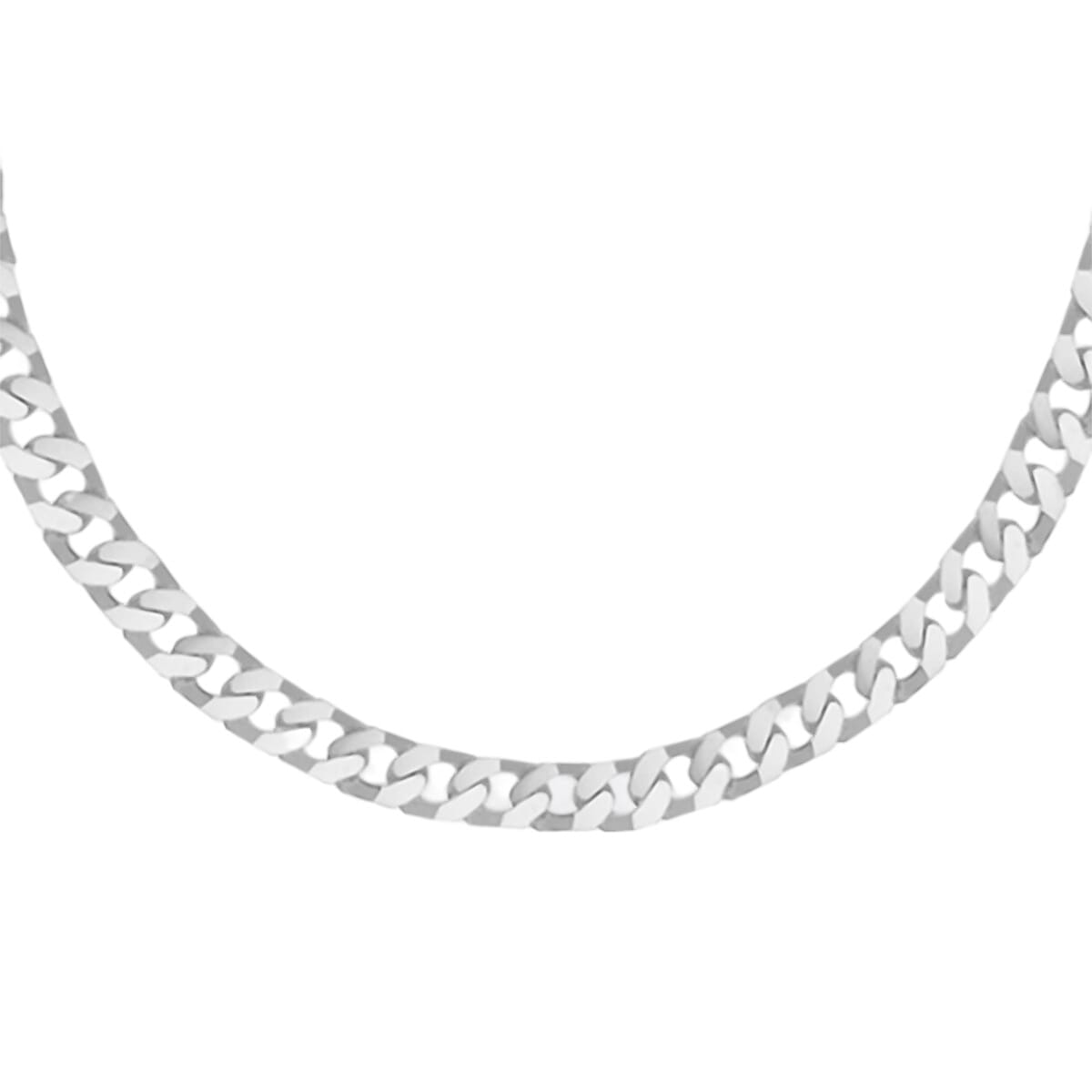 Sterling Silver Flat Curb Chain (Size - 20), Silver Wt. 51.02 Gms
