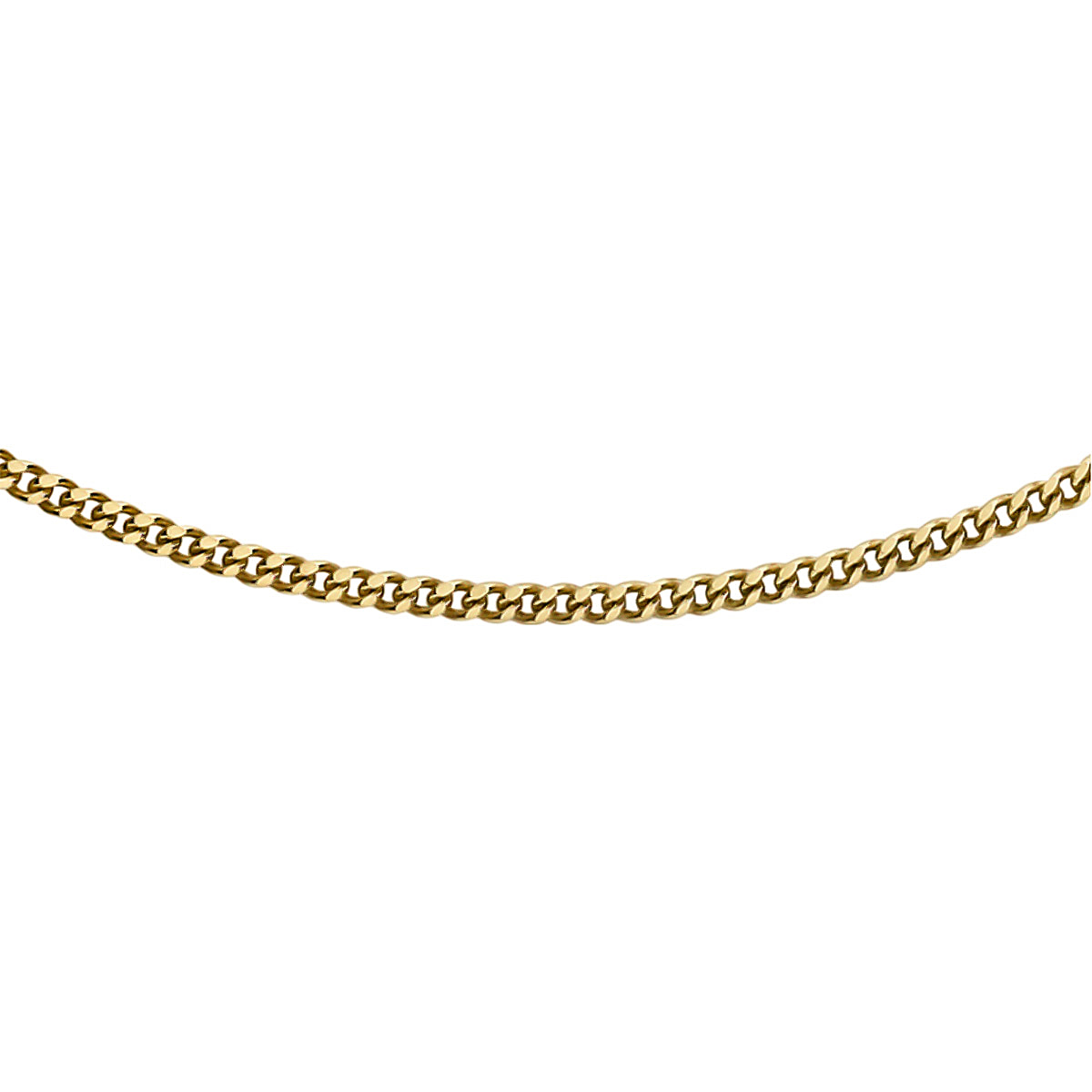 Hatton Garden Close Out Deal  - 9K Yellow Gold Diamond Cut Curb Chain (Size - 18)