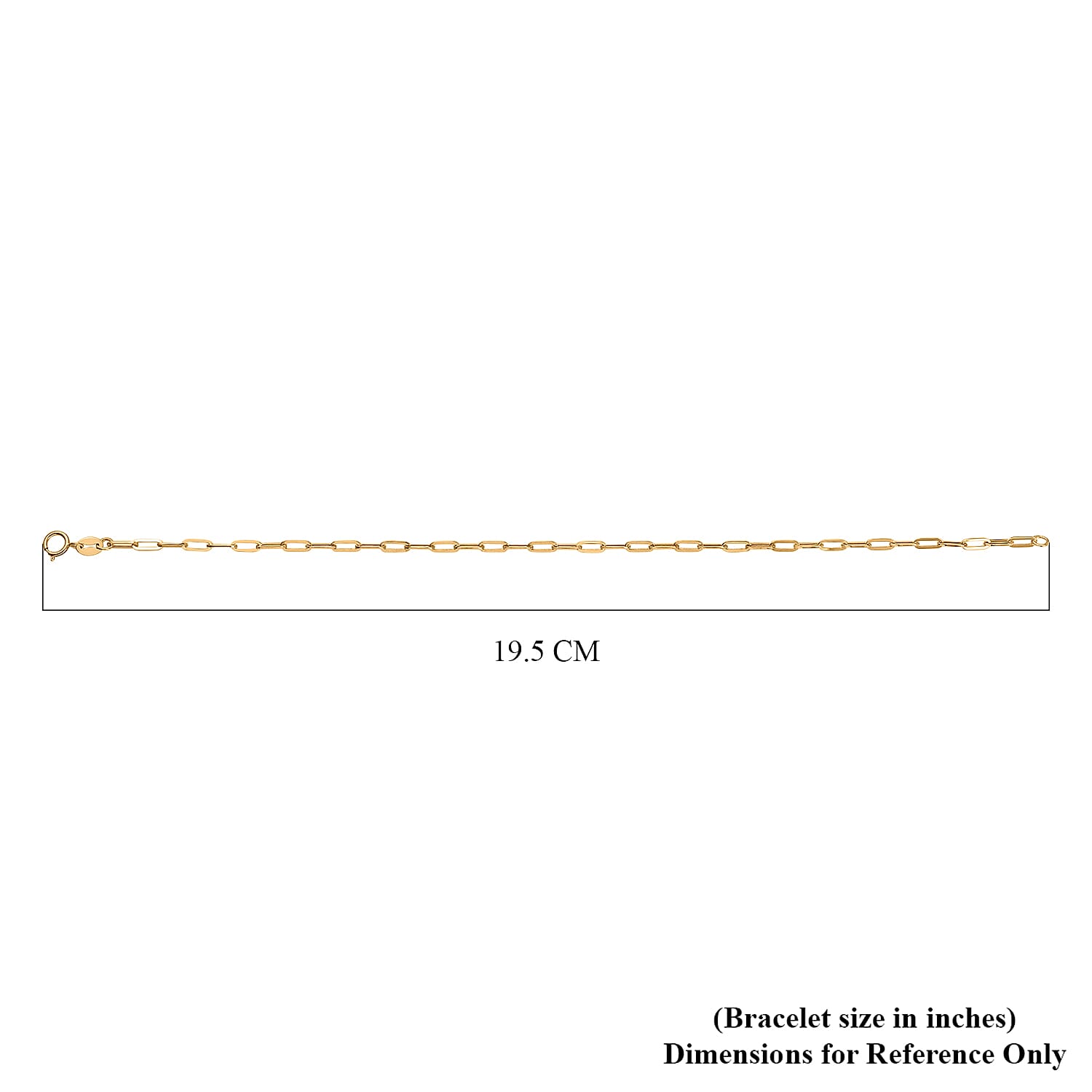 Hatton Garden Closeout - 9K Yellow Gold Paper Clip Bracelet (Size - 7.25)