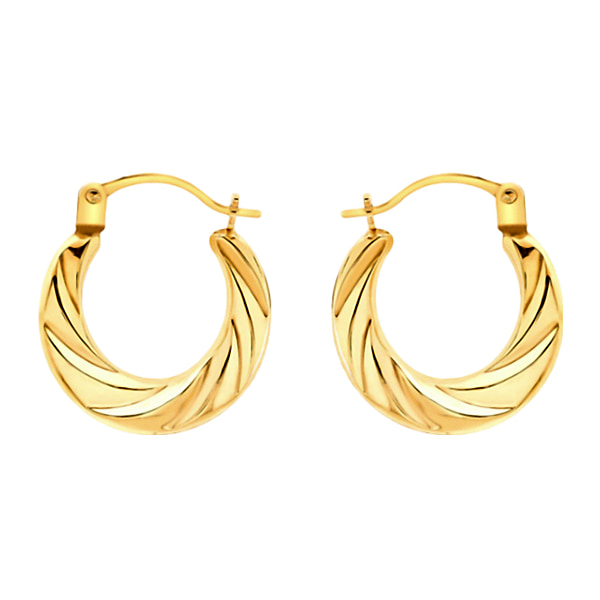 Hatton Garden Closeout - 9K Yellow Gold Twisted Creole Earrings ...