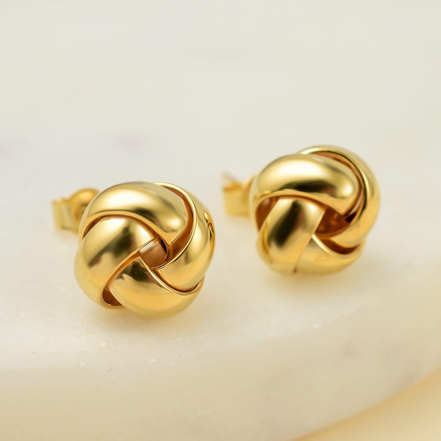 Italian Made Close Out Deal- 9K Yellow Gold Knot Earrings