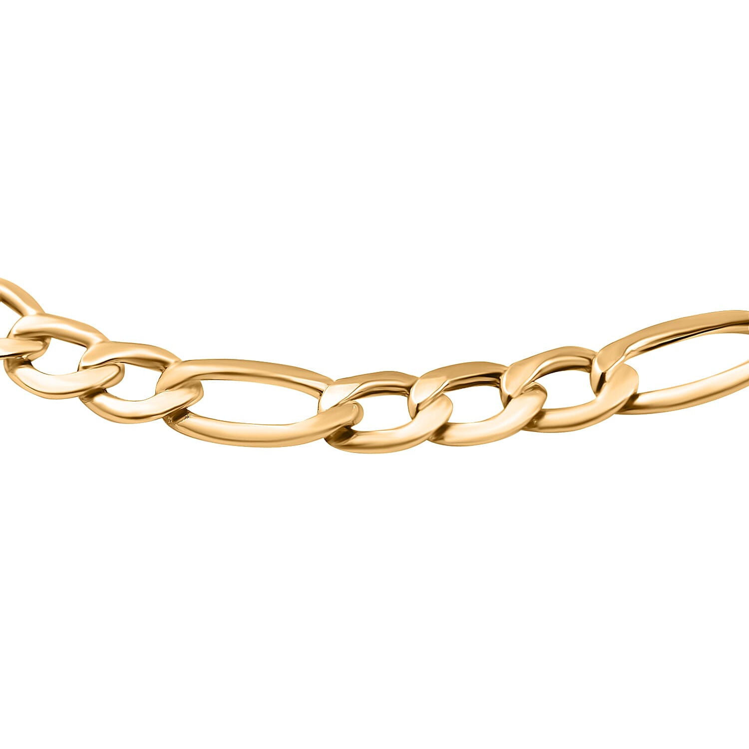 Mega Black Friday -  Your Choice Deal - 9K Yellow Gold Diamond Cut Figaro Bracelet (Size - 8.25)