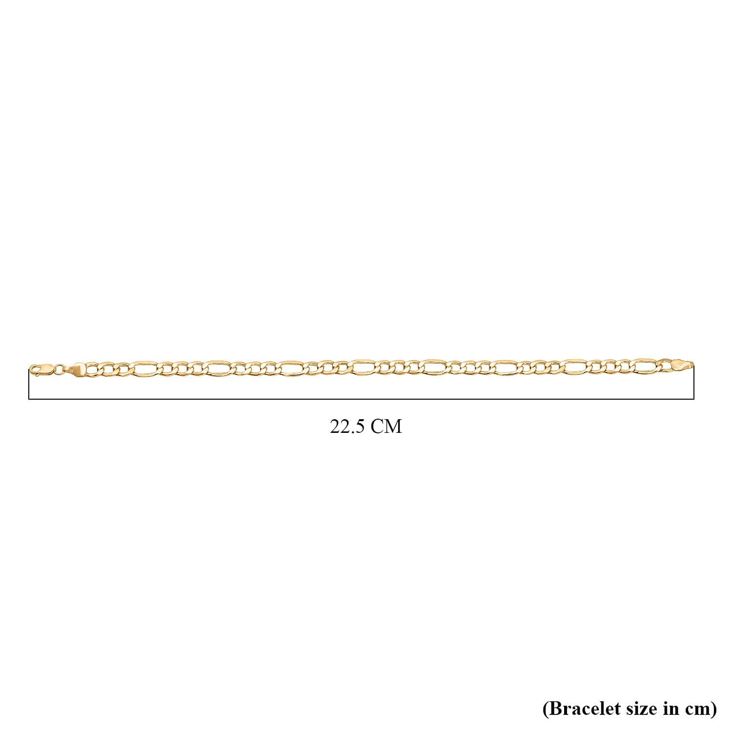 Mega Black Friday -  Your Choice Deal - 9K Yellow Gold Diamond Cut Figaro Bracelet (Size - 8.25)