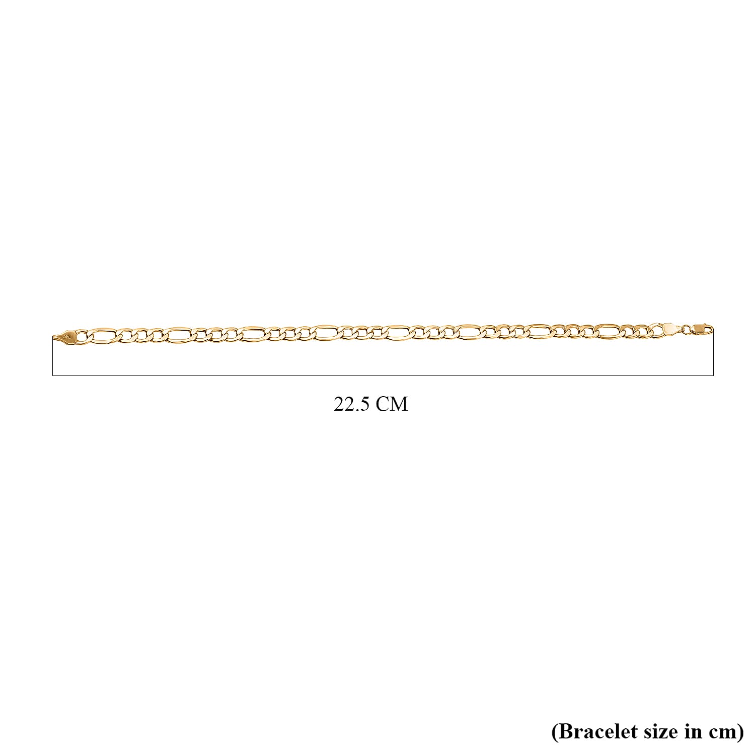 Mega Black Friday -  Your Choice Deal - 9K Yellow Gold Diamond Cut Figaro Bracelet (Size - 8.25)