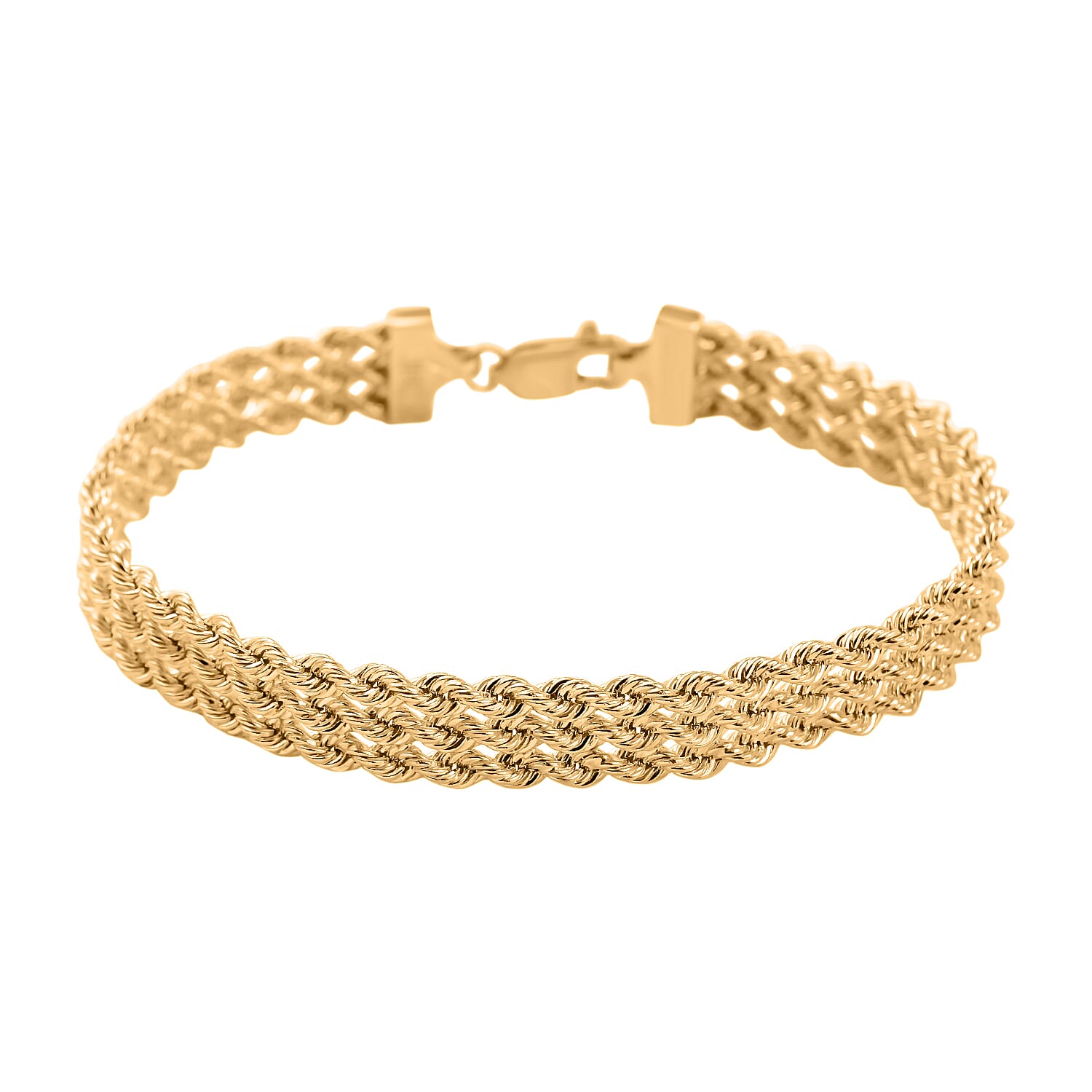 Hatton Garden Closeout - 9K Yellow Gold Rope Bracelet (Size - 7.25), Gold Wt. 5.50 Gms