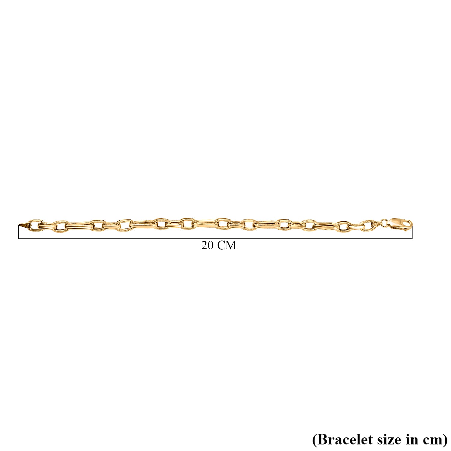 Italian Closeout - 9K Yellow Gold Broad Figaro Bracelet (Size - 7.5) Gold Wt. 4.80 Gms.