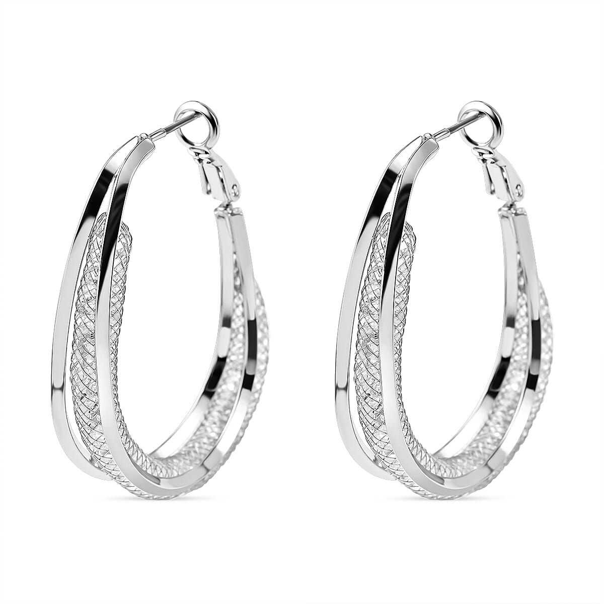 White Crystal Earring Pure White Brass 0.01 ct 0.010 Ct.