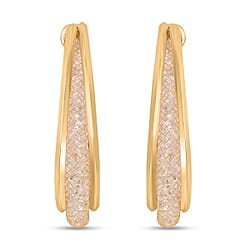 White Crystal Earring Pure White Brass 0.010 Ct