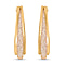 NY Close Out- Star Light Gold Plated Austrian Crystal Hoop Earrings