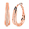 NY Close Out- Star Light Rose Gold Plated Austrian Crystal Hoop Earrings