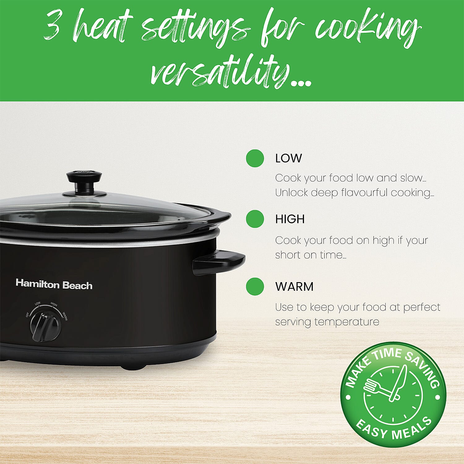 Kitchen Show - 6.5 Ltr. Slow Cooker - Black