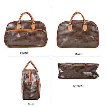 https://tjcuk.sirv.com/Products/76/9/7694851/Passage-PU-Woven-Travel-Bag-Size-52x19x32-cm-Coffee-Black_7694851_3.jpg?w=342&h=342