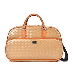 Passage Leatherette Woven Pattern Travel Croosbody Bag with Handle Drop