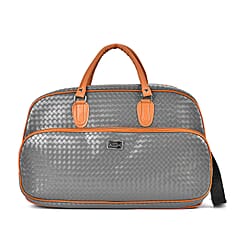 Passage Leatherette Woven Pattern Travel Croosbody Bag with Handle Drop