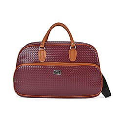 Passage Leatherette Woven Pattern Travel Croosbody Bag with Handle Drop
