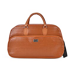 Passage Leatherette Woven Pattern Travel Croosbody Bag with Handle Drop