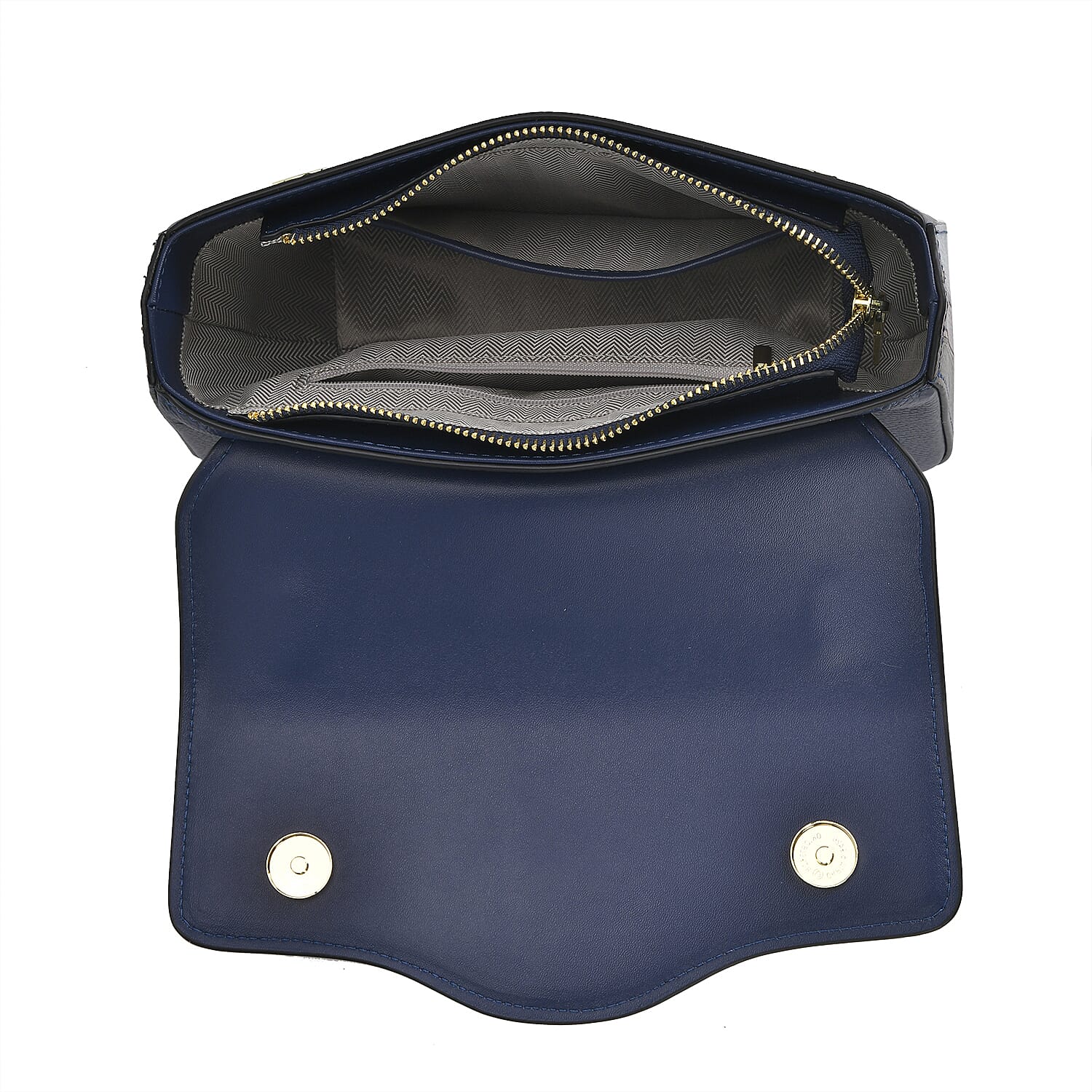 100% Genuine Leather Patterned Crossbody Bag - Blue