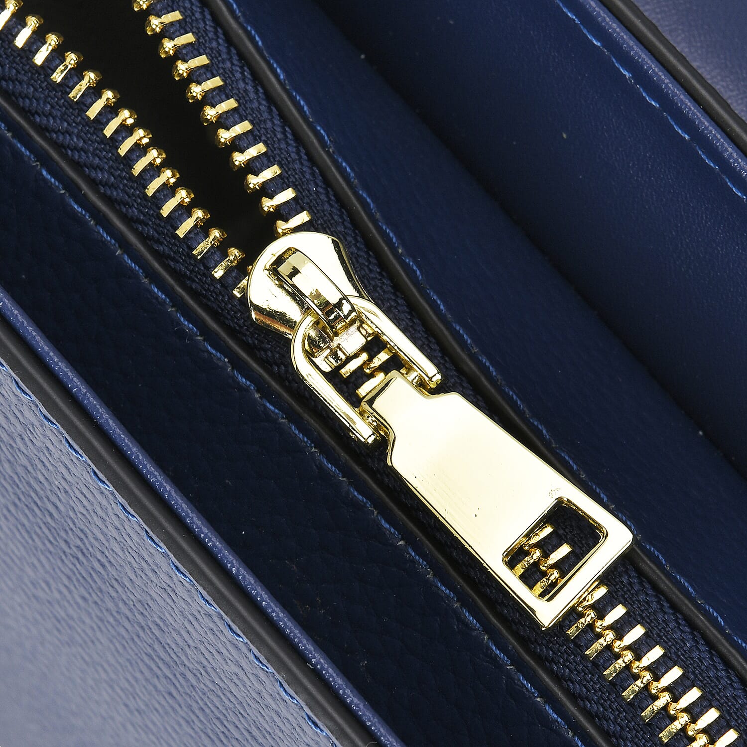 100% Genuine Leather Patterned Crossbody Bag - Blue