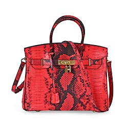 100% Genuine Leather Snakeskin Pattern Crossbody Bag