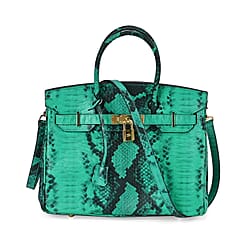 100% Genuine Leather Snakeskin Pattern Crossbody Bag