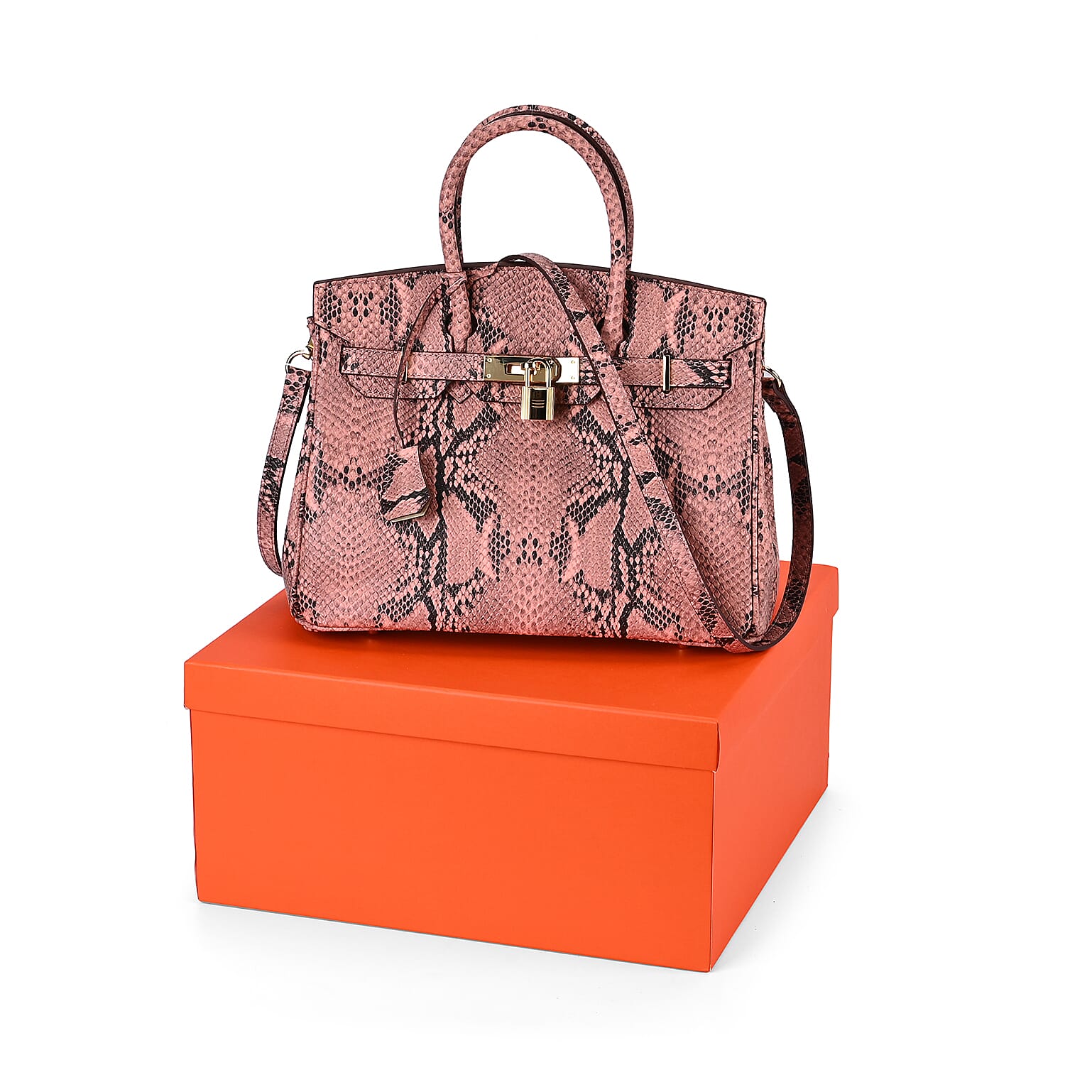 100% Genuine Leather Snakeskin Pattern Crossbody Bag