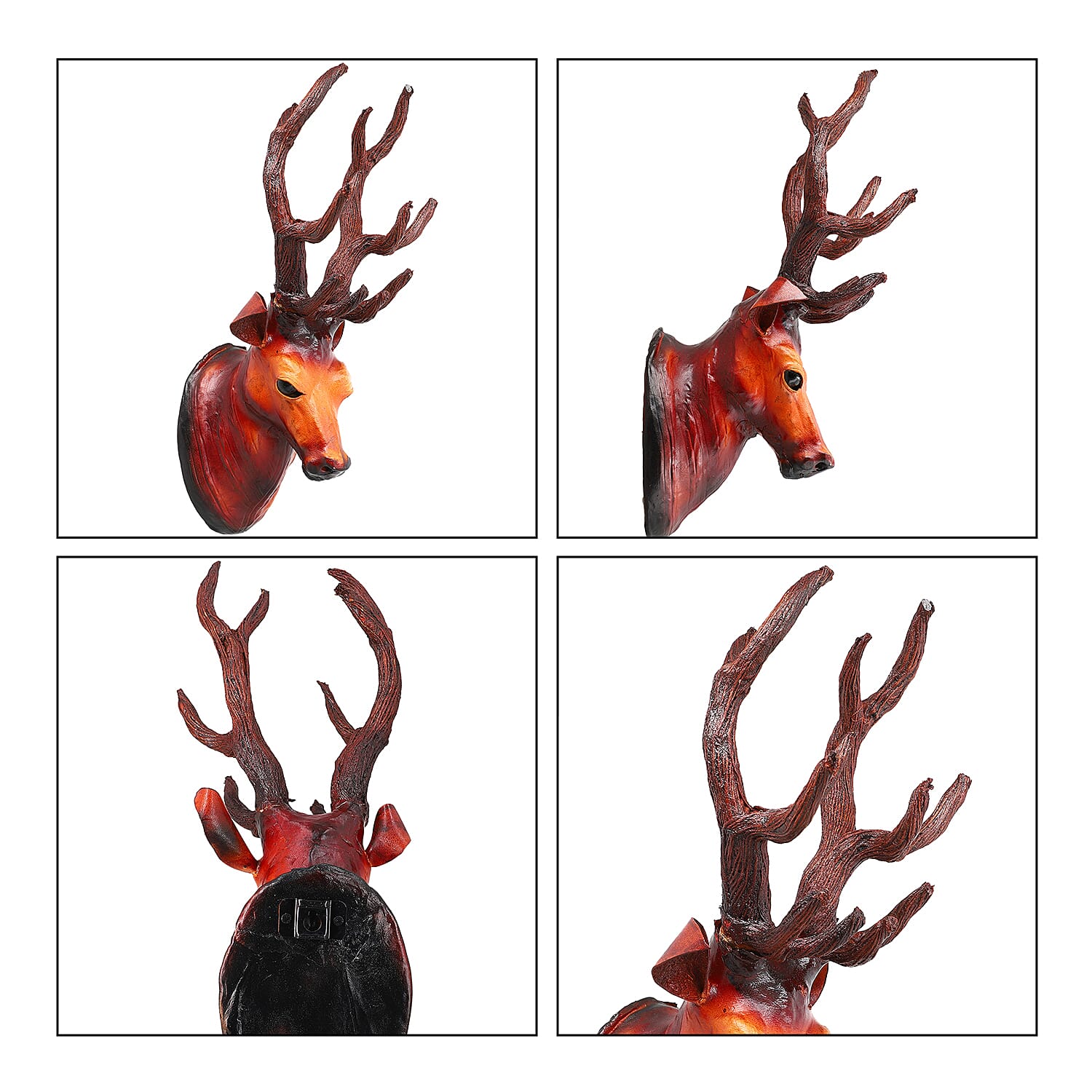 Boutique Collection - Set of 2 Genuine Leather Home Decor Stag Wall Hangings