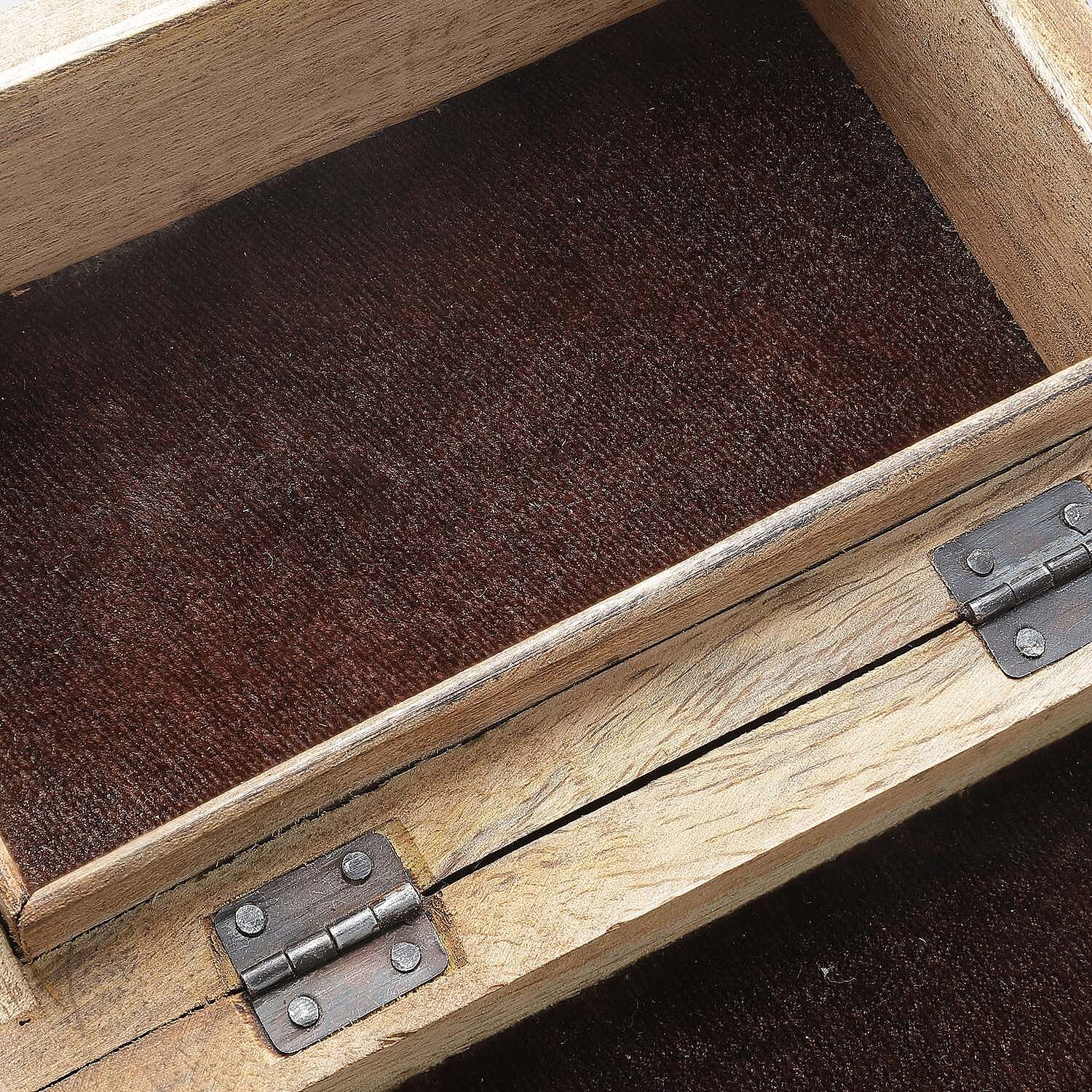 Hand Carved Storage Box (Size 15x10x5 cm) - Natural Brown - Natural Brown