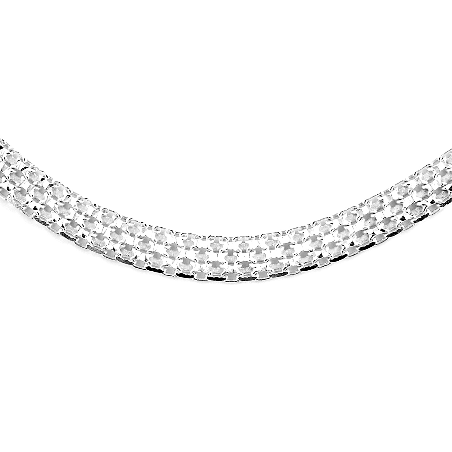 Hatton Garden Closeout - Rhodium Overlay Sterling Silver Bismark Necklace (Size - 20), Silver Wt. 33.2 Gms