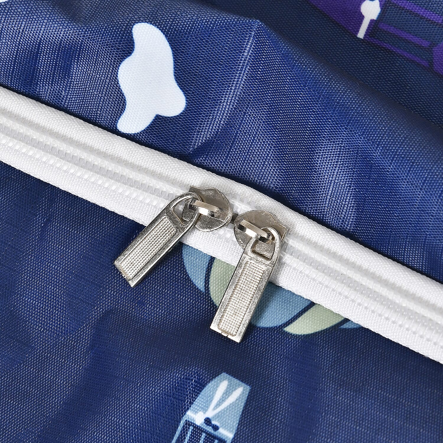 Set of 3 Hot Air Balloon Printed Storage Bags - Navy