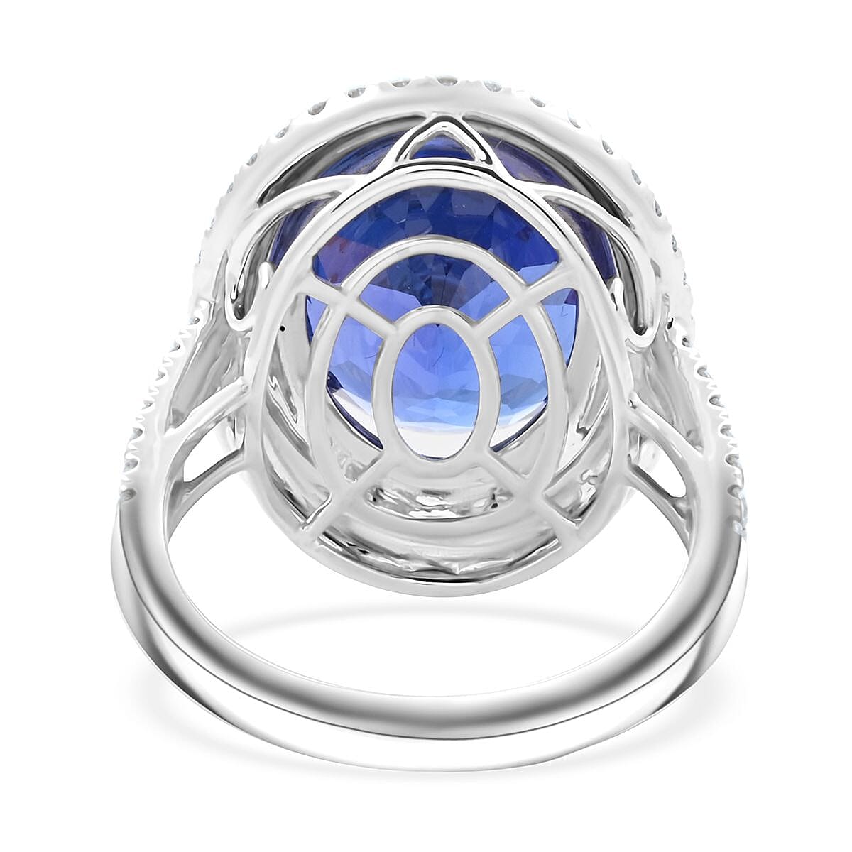 950 Platinum  AAAA  Tanzanite   White Diamond  VS Ring 9.60 ct,  Platinum Wt. 9.61 Gms  9.600  Ct.