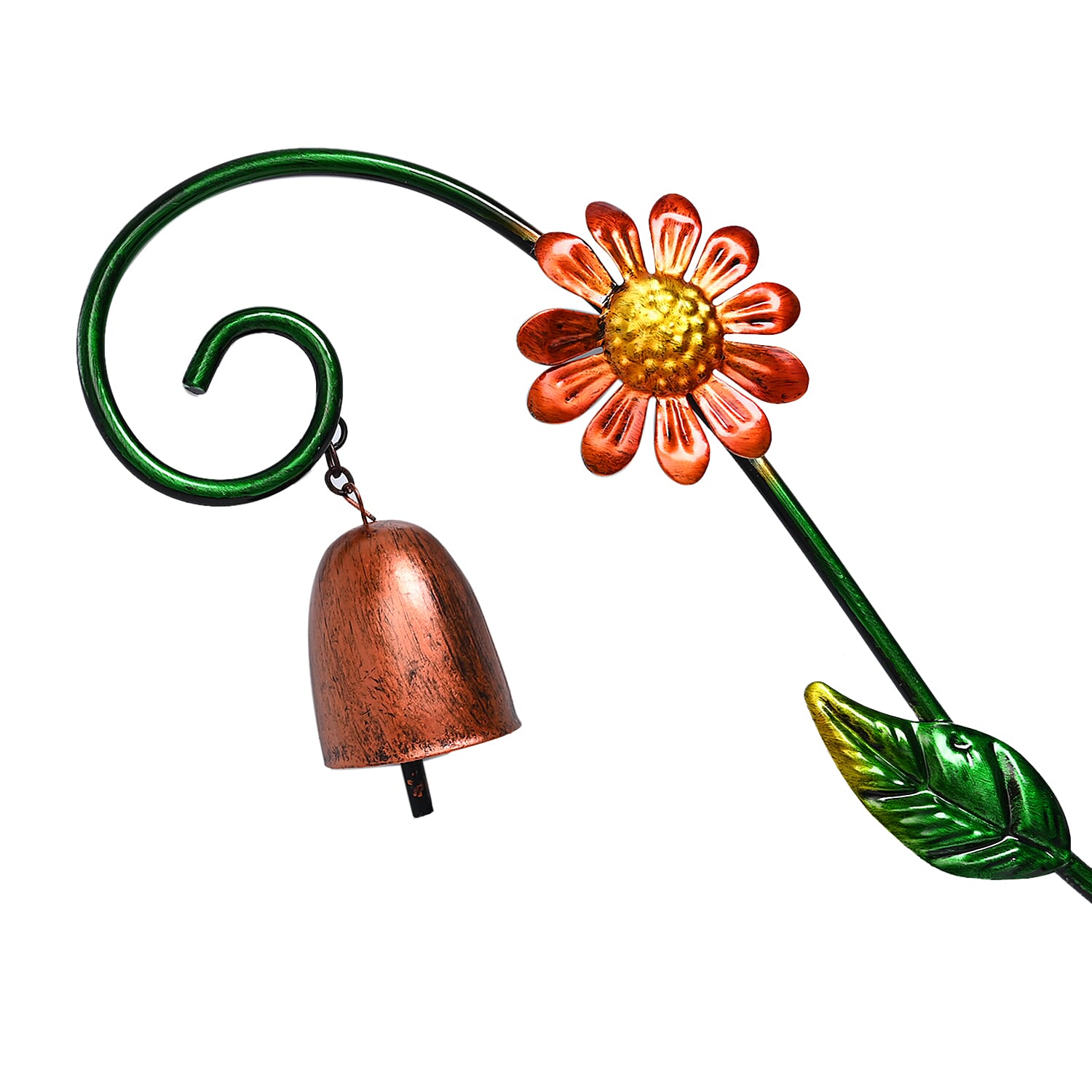 Solar Dragonfly With Cracking Glass Ball Wind Bell Stake Decoration - Multi Color